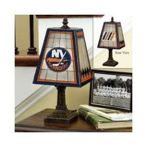   ART GLASS TABLE LAMP (14 Tall with 7 Wide Glass Shade): Sports