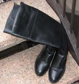 Calico Black leather Womens Boots  