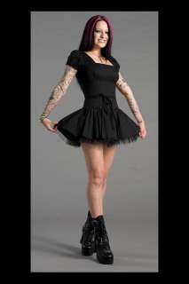   Goth Punk Rockabilly Shrine Clothing Black Pin Up Girl Bettie Dress L