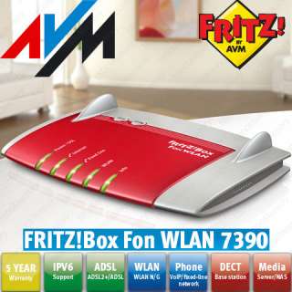 AVM FritzBox WLAN 7270 ADSL2+ Modem Dual Band Wireless Router N/G 
