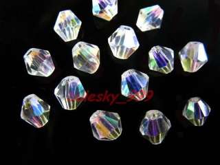 P100pcs A+Grade Glass Crystal Bicone Bead6mm Clear AB  