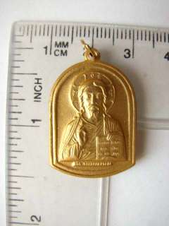   Christian Orthodox Icon Pendant (Yellow Metal 1.3x0.8inch 3.3x2cm