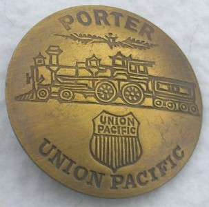 Brass Porter Union Pacific Railroad RR Badge Pin New  
