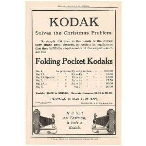 1908 Eastman Kodak Folding Pocket Camera Print Ad (Memorabilia) (50807 
