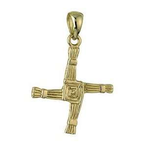   Gold St. Brigids Cross Pendant Necklace   Made in Ireland: Jewelry