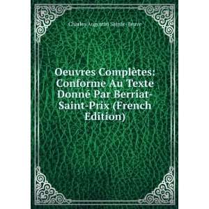    Saint Prix (French Edition): Charles Augustin Sainte Beuve: Books