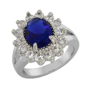    8.00 Ct Stunning Blue & White Ring Size 6,7,8 and 9: Jewelry