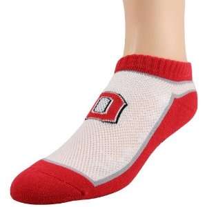   Ohio State Buckeyes White Scarlet No Show Socks