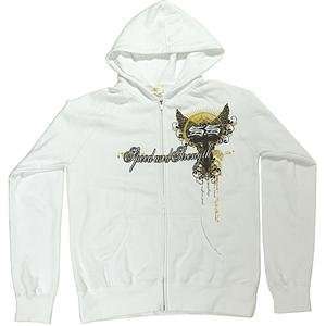 Speed and Strength Womens Cross My Heart Zip Up Hoodie   Small/White 