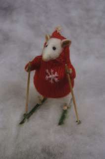 Skiing Rat   handmade miniature toy   Natasha Fadeeva  