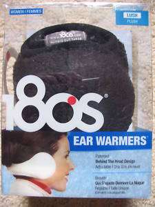   180S WOMENS BLACK LUSH PLUSH EARMUFFS EAR WARMERS 646912064909  