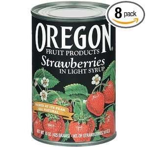 Oregon Fruit Strawberries in Syrup, 15 Ounce Cans (Pack of 8)