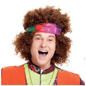  Hippie Afro Wig Adult   Brown: Toys & Games