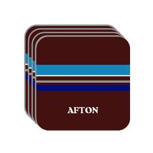 Personal Name Gift   AFTON Set of 4 Mini Mousepad Coasters (blue 