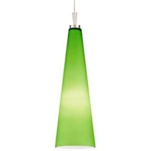   Pendant with Quick Jack Adapter, Satin Nickel with Lime Green Shade