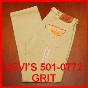 Levis 501 Jeans Jean Grit Light Tan 0772 772 ALL SIZES  