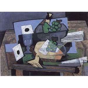   Life with Grapes & Clarinet by Georges Braque 29x23: Everything Else