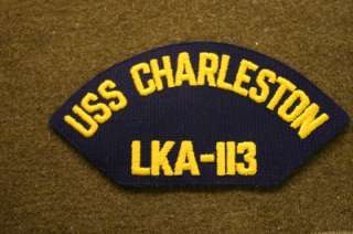 5231) US Navy Ship Cap Patch Tab USS Charleston LKA 113 USN Insignia 