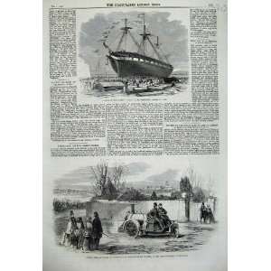  1860Barque Ship Aura Cork Steam Carriage Rickett Castle 