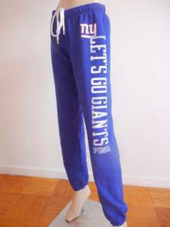 NWT Victorias Secret PINK Bling NY GIANTS Slouchy Fit Sweat Pants XS 
