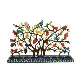  Pomegranate and bird tree Hand painted Laser Cut Metal 