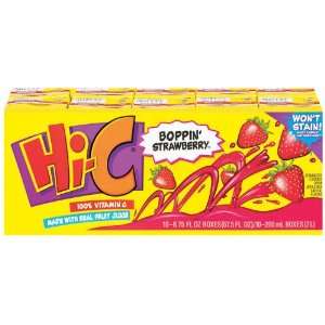 Hi C Boppin Strawberry Juice Box 10 ct   4 Pack  Grocery 