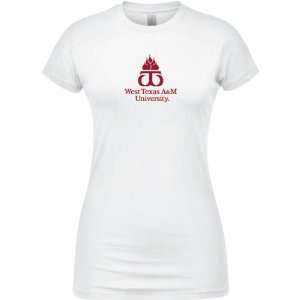 West Texas A&M Buffaloes White Womens Logo T Shirt 
