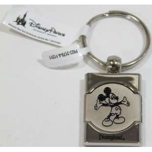  Disneyland Mickey Mouse Rectangle Metal Keychain   Disney Parks 