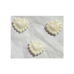   Nail Art White Sparkling Soft Clay Heart 3Pc Cell Phone Embellishment
