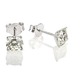 CARAT NATURAL REAL ROUND DIAMOND 18K WHITE GOLD PROMISE EARRINGS 