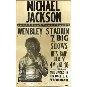  Michael Jackson At Wembley Stadium 14 X 22 Vintage Style 