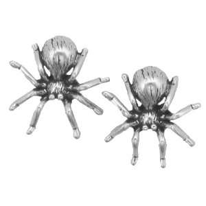    Sterling Silver Earrings Posts Studs Tiny Spider Tarantula Jewelry