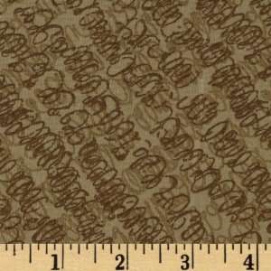  44 Wide From the Garden Curly Swirls Taupe Fabric By The 