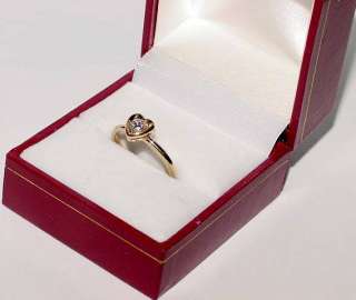 JABEL 18K Gold .20Ct Diamond HEART Special Solitaire Ring Size 5.25 