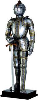 MEDIEVAL KNIGHT w/ SWORD FIGURINE LIFES SIZE STATUES  