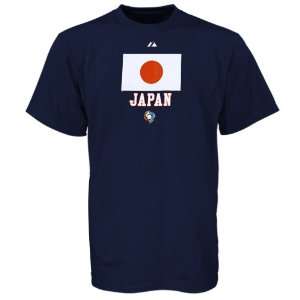  Majestic Japan World Baseball Classic Navy T shirt: Sports 