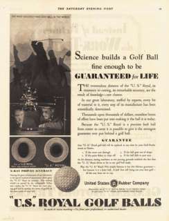 1929 AD U.S. Royal Golf Balls  US Rubber Company advertising  