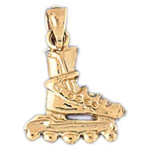  14kt Yellow Gold Roller Blades Pendant Jewelry