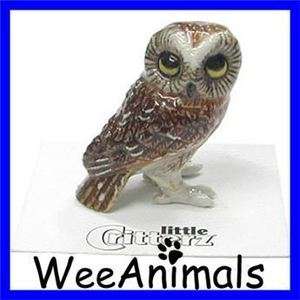 Little Critterz Sawyer Saw whet Owl Bird Miniature Figurine Wee Animal 