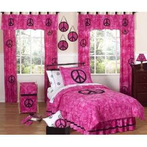  Peace Pink 4 Piece Twin Bedding Set: Home & Kitchen