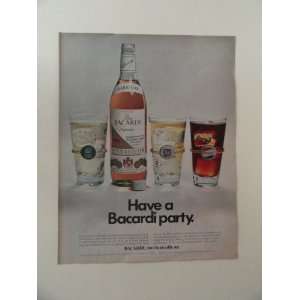   Rum, print ad (pepsi/7up/club soda.) Orinigal Magazine Print Art