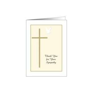  Christian Funeral Thank You Card    Cross and Dove Card 