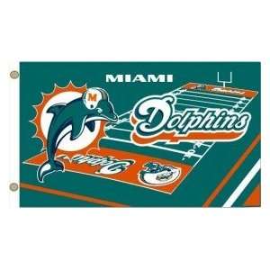  Miami Dolphins 3x5 Field Design Flag: Sports & Outdoors