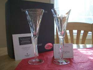 Waterford CRYSTAL MILLENNIUM LOVE Flutes MIB SIGNED  