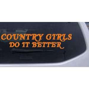Orange 22in X 4.8in    Country Girls do It Better Car Window Wall 