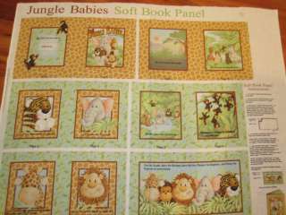 Jungle Babies Soft Story Book Panel Fabric Patty Reed  