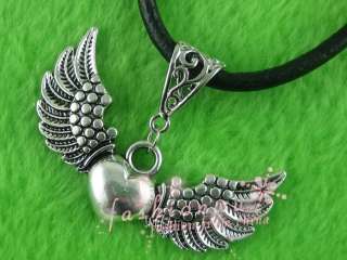 10 Fresh Ancient SilverPlate Wing Heart Charms 25X45mm1  