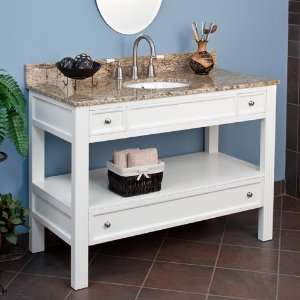  48 Milforde Collection Console Vanity Cabinet   White 
