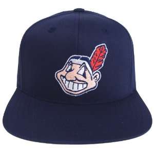  Cleveland Indians AN Retro Snapback Cap Hat Navy 