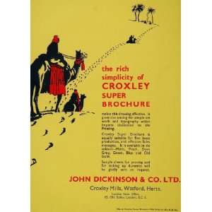  1935 John Dickinson Croxley Mills Paper Sample Camel 
